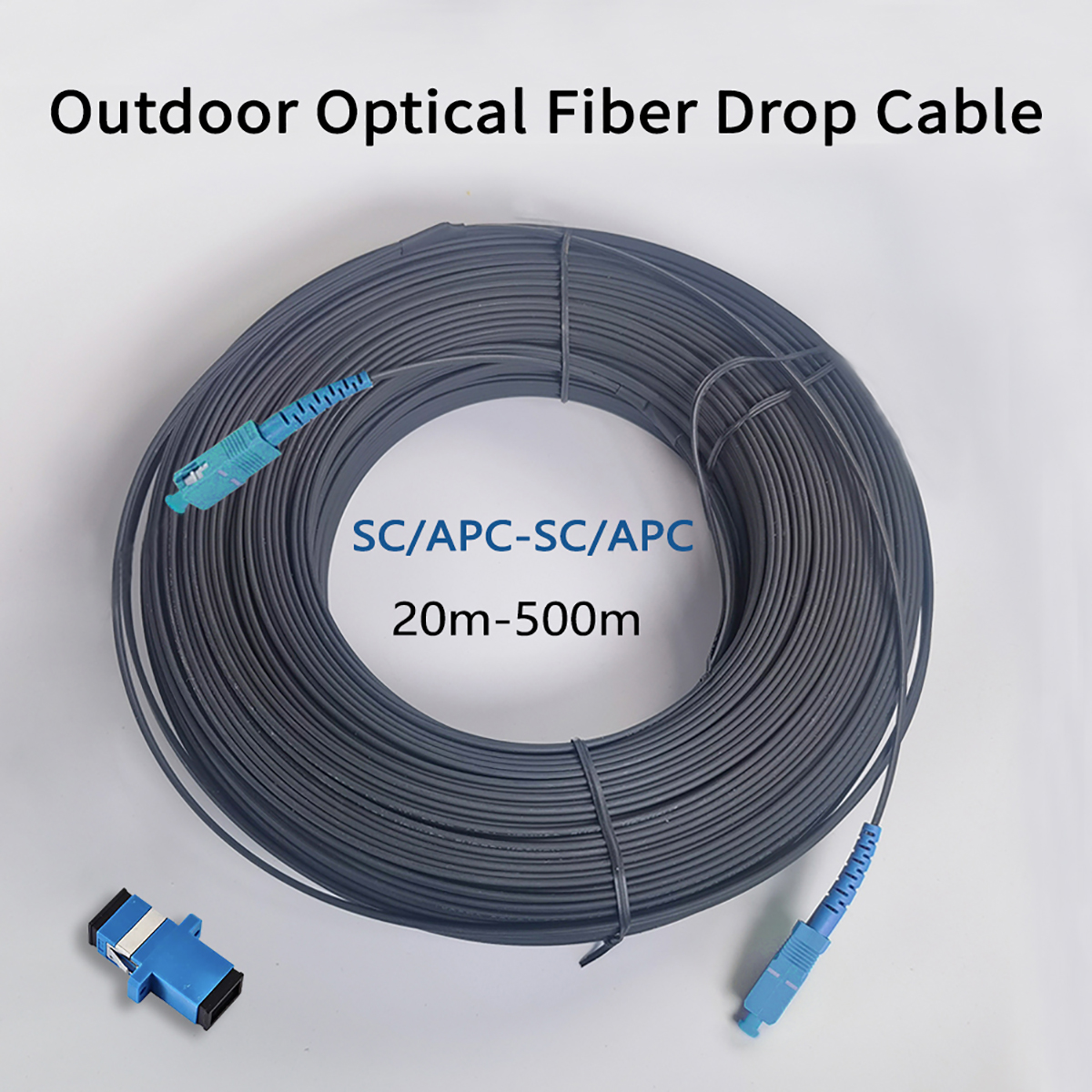 Outdoor Drop Fiber Optic Cable 20M-500M FTTH SC/UPC-SC/UPC Fiber Optic Patch Cord Cable 