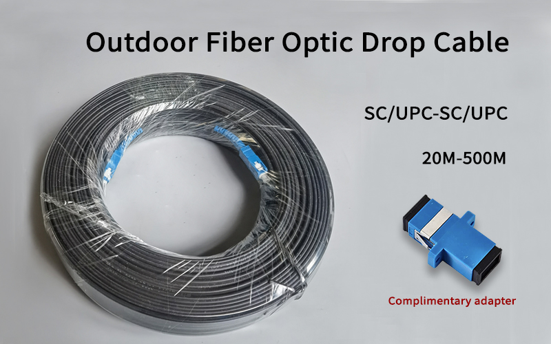 Outdoor Drop Fiber Optic Cable 20M-500M FTTH SC/UPC-SC/UPC Fiber Optic Patch Cord Cable 