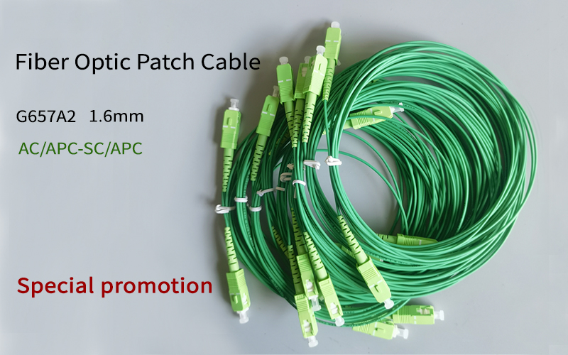  Fiber Optic Patch Cable SC/APC-SC/APC Single Mode Simplex Core G657A2 1.6mm L:3.5M 