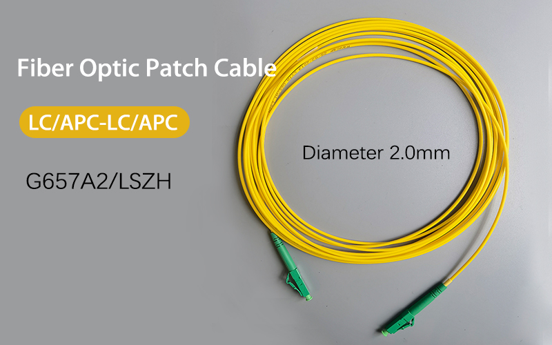 Fiber Optic Internet Cable LSZH G657A2 Single Mode LC/APC-LC/APC FTTH Optical Fiber Connectors