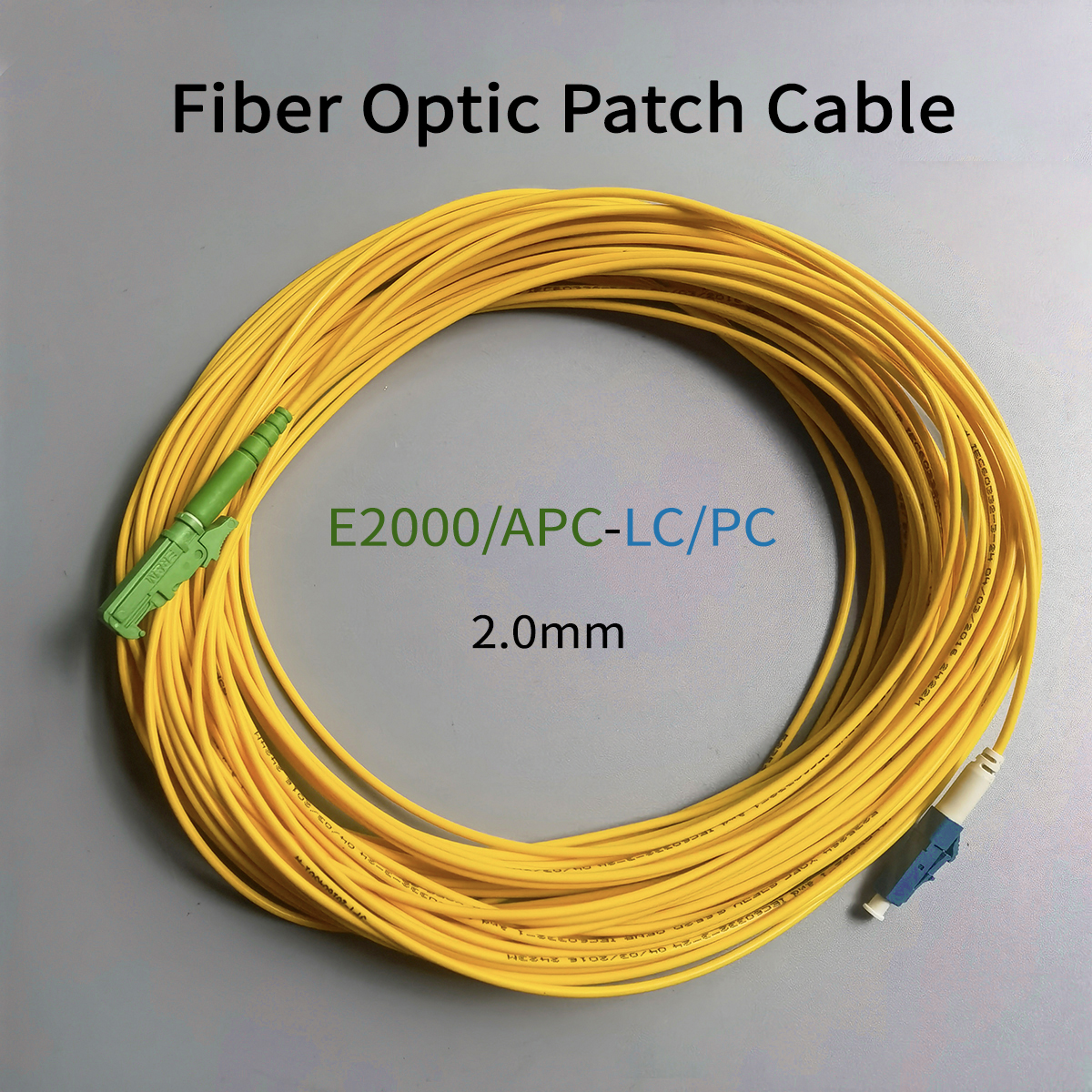 Fiber Optic Extension Cable FTTH 2.0mm E2000/APC-LC/PC Single Mode G652D  Fibra Optica