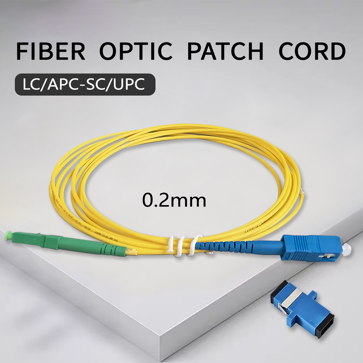Fibra Optica LC/APC-SC/UPC 3M Diameter 2.0mm FTTH G657A1 LSZH Simplex Mode Optical Fiber Connector 