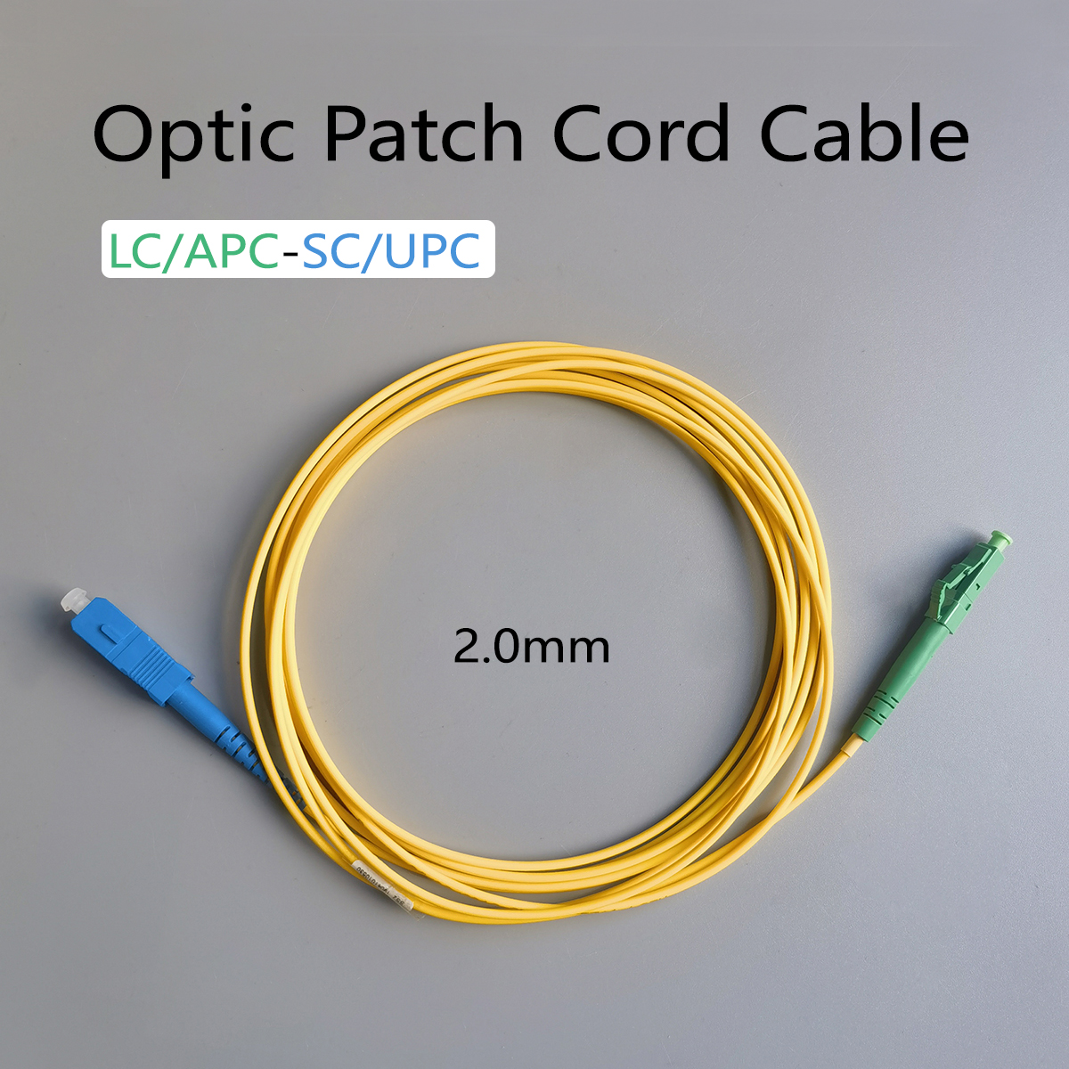 Fibra Optica LC/APC-SC/UPC 3M Diameter 2.0mm FTTH G657A1 LSZH Simplex Mode Optical Fiber Connector 