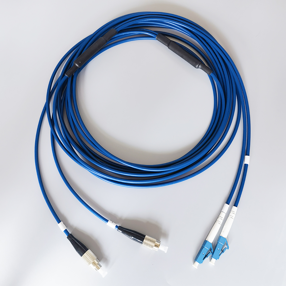 Fiber Optic Poatch Cord Cable Steel Armoured Patchcords Single Mode Double Core LC/UPC-FC/UPC 3.0mm 