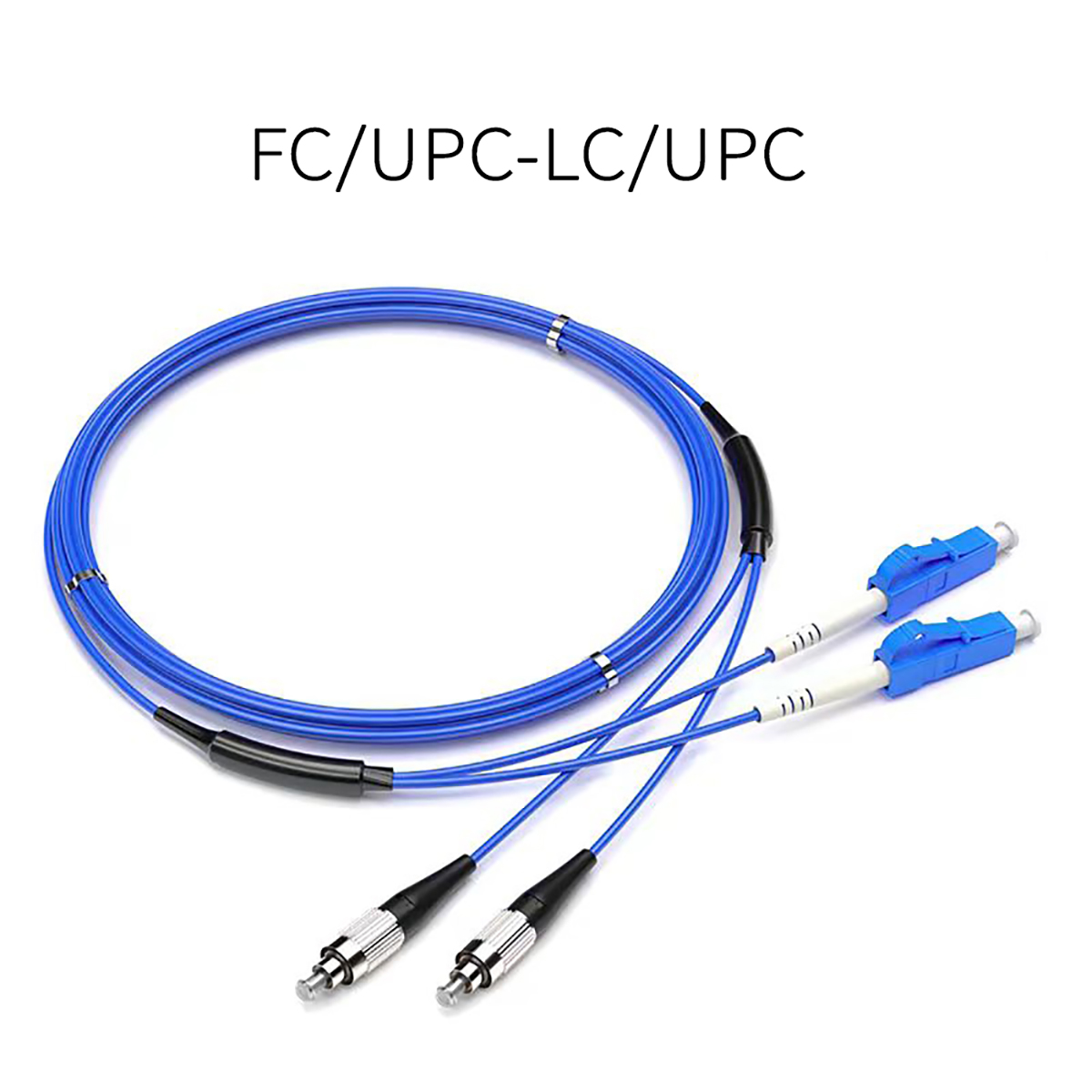 Fiber Optic Poatch Cord Cable Steel Armoured Patchcords Single Mode Double Core LC/UPC-FC/UPC 3.0mm 