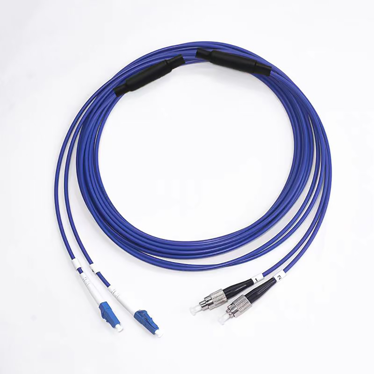 Fiber Optic Poatch Cord Cable Steel Armoured Patchcords Single Mode Double Core LC/UPC-FC/UPC 3.0mm 
