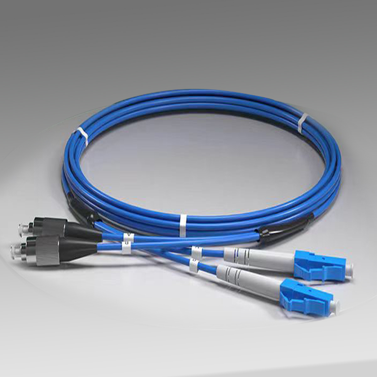 Fiber Optic Poatch Cord Cable Steel Armoured Patchcords Single Mode Double Core LC/UPC-FC/UPC 3.0mm 