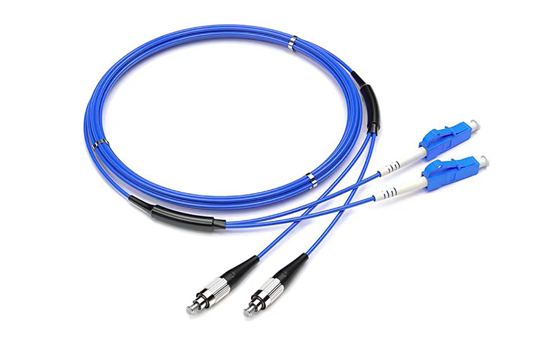 Fiber Optic Poatch Cord Cable Steel Armoured Patchcords Single Mode Double Core LC/UPC-FC/UPC 3.0mm 