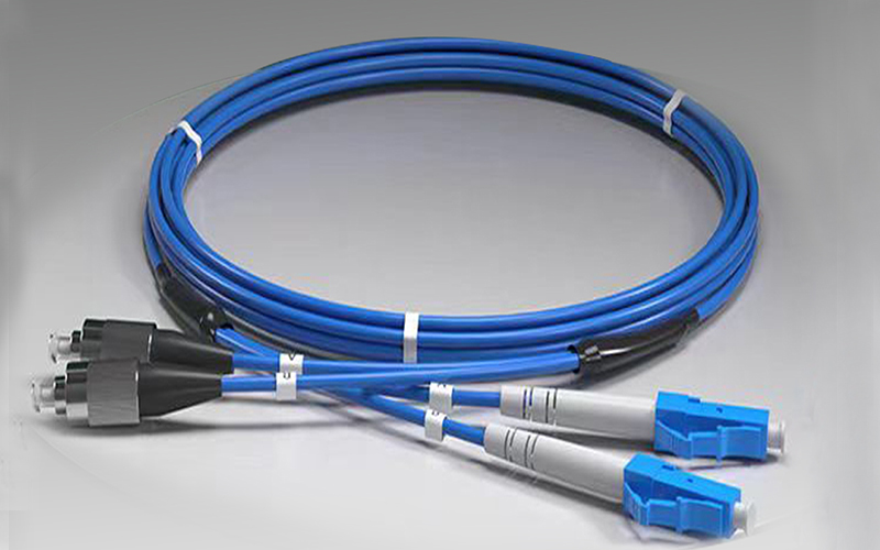 Fiber Optic Poatch Cord Cable Steel Armoured Patchcords Single Mode Double Core LC/UPC-FC/UPC 3.0mm 