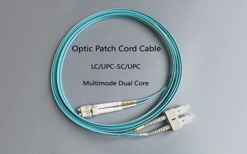LC/UPC-SC/UPC OM3 LSZH Multi-Mode Double Core FTTH 3M 1.8mm Fiber Optic Extension Cable 