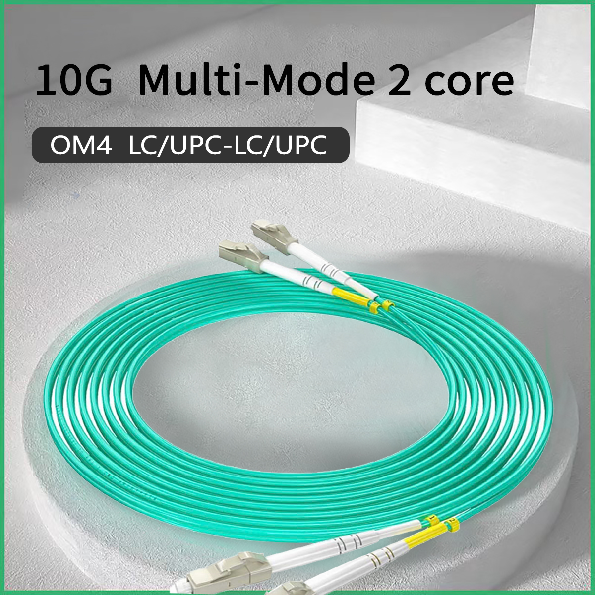Fiber Optic Patch Cord OM4 10Gigabit Multi-Mode Dual Core Diameter LC/UPC-LC-UPC FTTH Indoor 