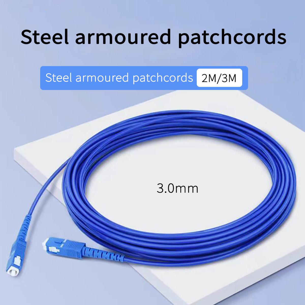 Steel Armoured Fibre Opitca SC/UPC-SC/UPC SM Armoured  Rat-Proof Extension cable
