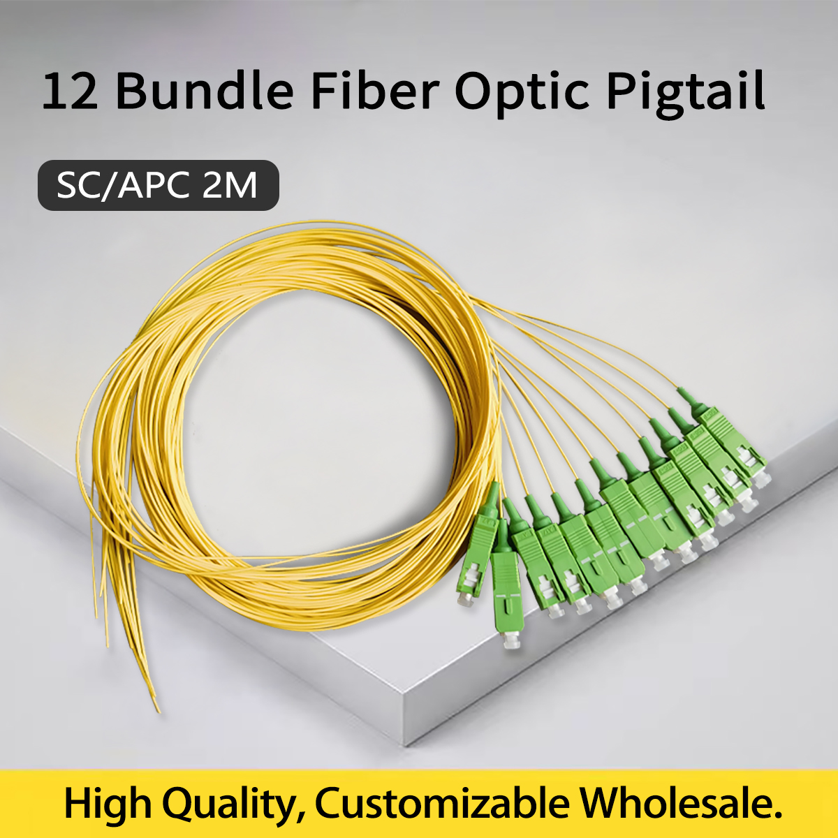 Fiber Optic Pigtail 12 szt SC/APC Single Mode Indoor FTTH Optical Fiber Pigtail 2M Cable Pigtail