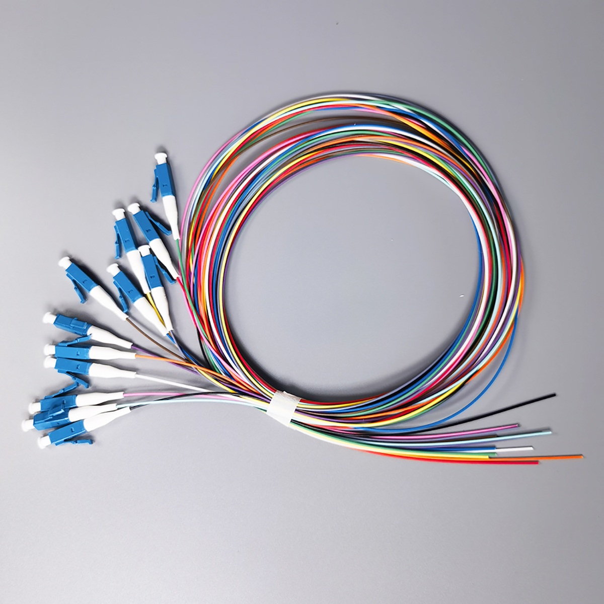 12 Colors LC/UPC Fiber Optical Colorful Pigtail 0.9mm Single Fiber Optic Pigtail Single Mode 1.5M  