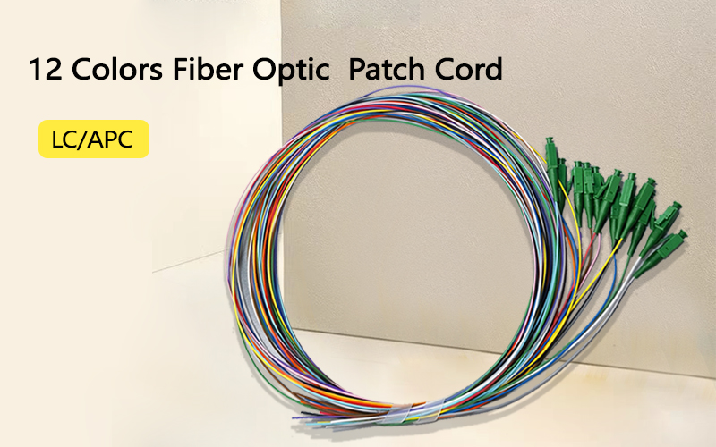 12-Core Bundle Pigtail Fiber Optical Colorful Pigtail FTTH Single Mode Simplex  LC/APC 0.9mm 1.5M