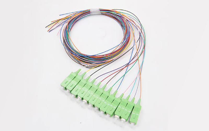 Optical Fiber Pigtail SC/APC 12 Colors Fiber Optic Pigtail 0.9mm Single Mode 1.5M Pigtail