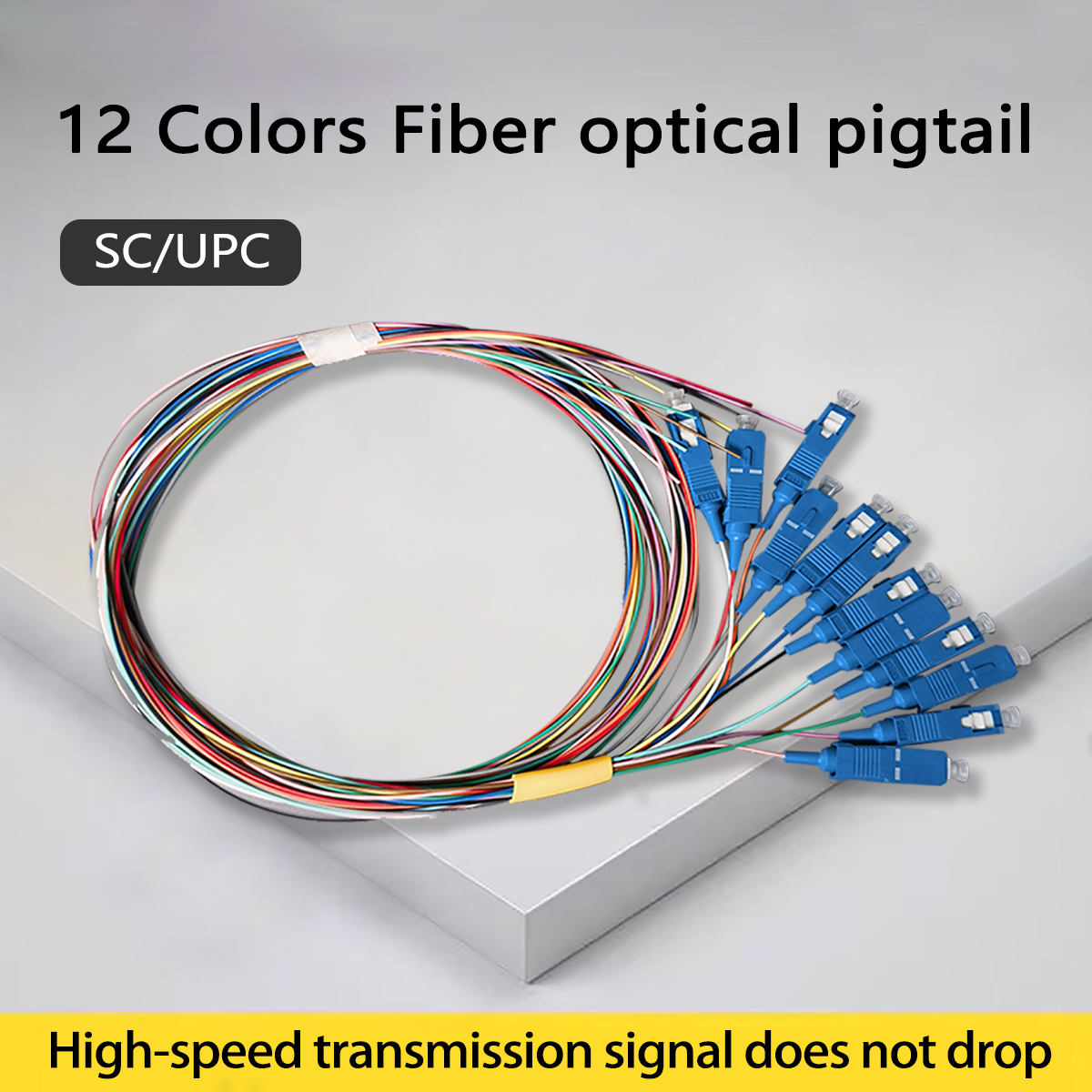 12 Colors Fiber Pigtail  Cable SC/UPC 0.9mm Fiber Optic Pigtail Single Mode Fiber Optical Pigtail 