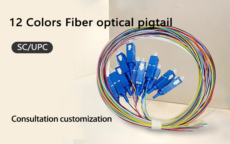 12 Colors Fiber Pigtail  Cable SC/UPC 0.9mm Fiber Optic Pigtail Single Mode Fiber Optical Pigtail 