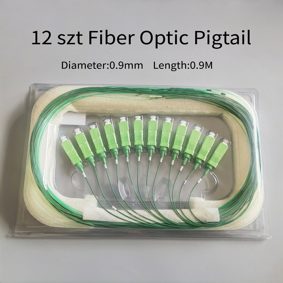 12 szt Fiber Optic Pigtail SC/APC Single Mode Indoor FTTH Optical Fiber Pigtail 0.9M Fiber Pigtail 