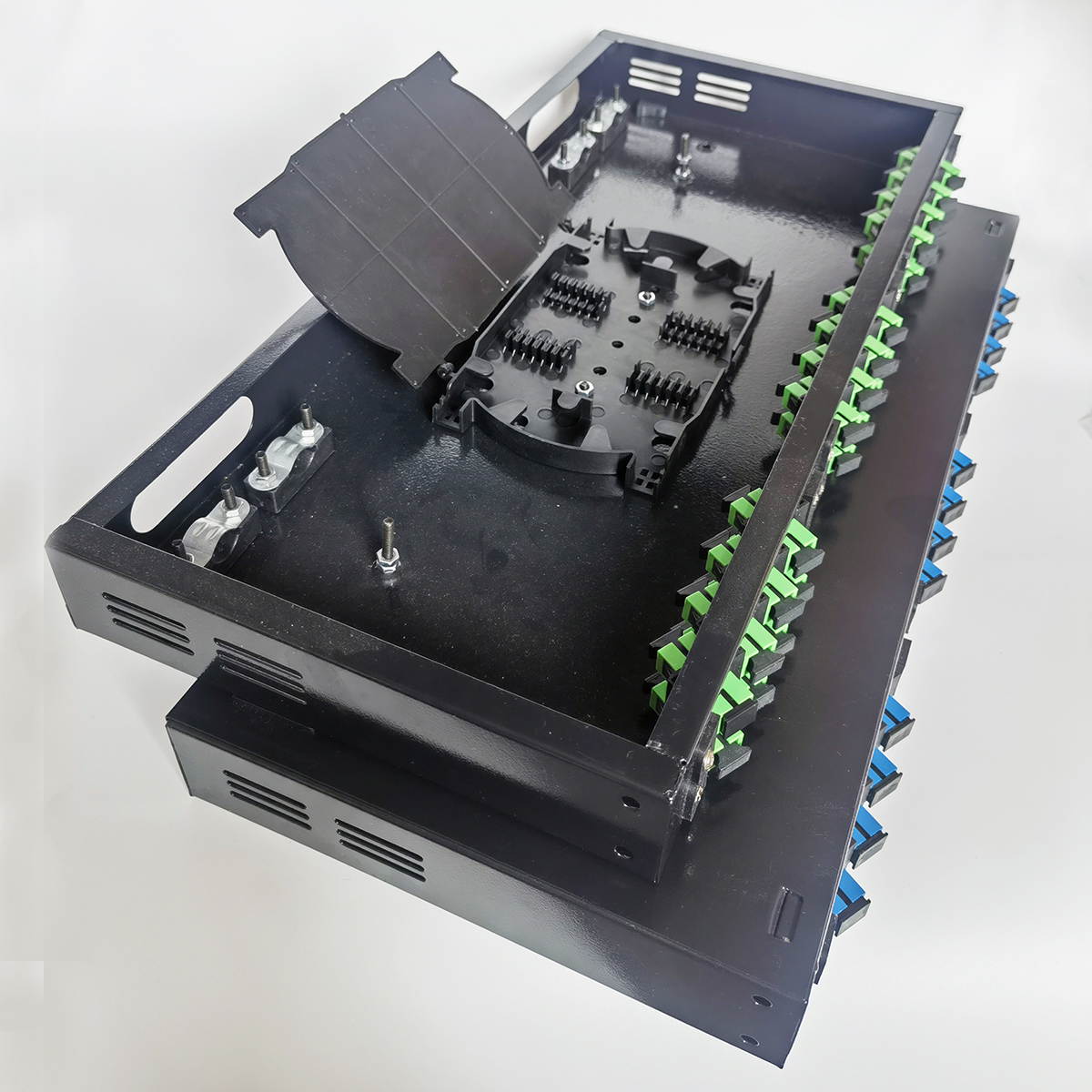 The 12/24/48 Ports FTTH Fiber Optic Terminal Box Full SC LC  Ports Fiber Optical Patch Panel