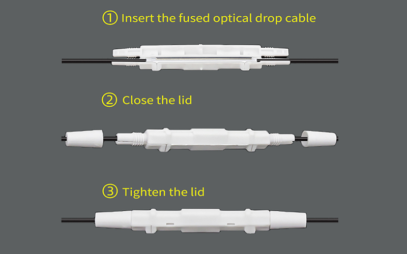 Fiber Optic Fusion Protection Round Box Black/White  for Drop Cable Optic Fiber Fused Rounde