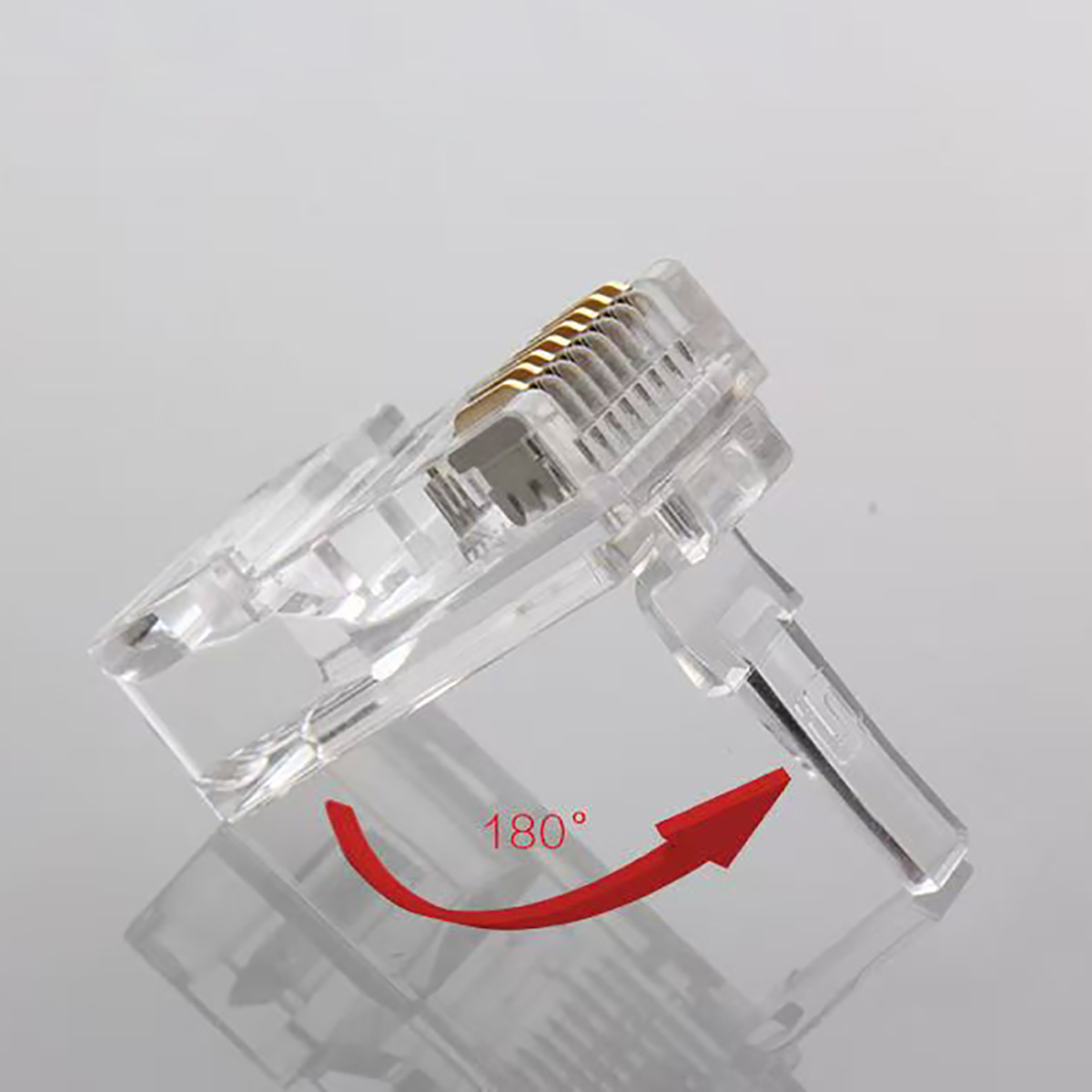  Connectors Crystal End Gold-Plated 8P8C Crimp UTP Standard Ethernet Network Modula  Plug
