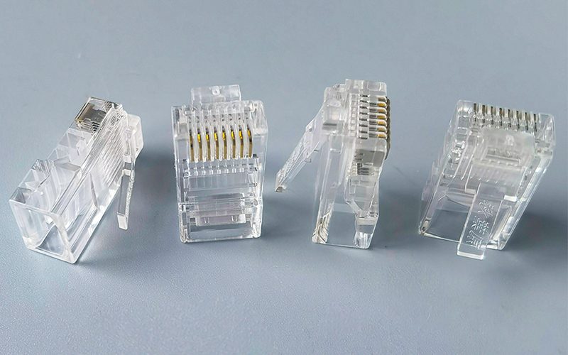  Connectors Crystal End Gold-Plated 8P8C Crimp UTP Standard Ethernet Network Modula  Plug