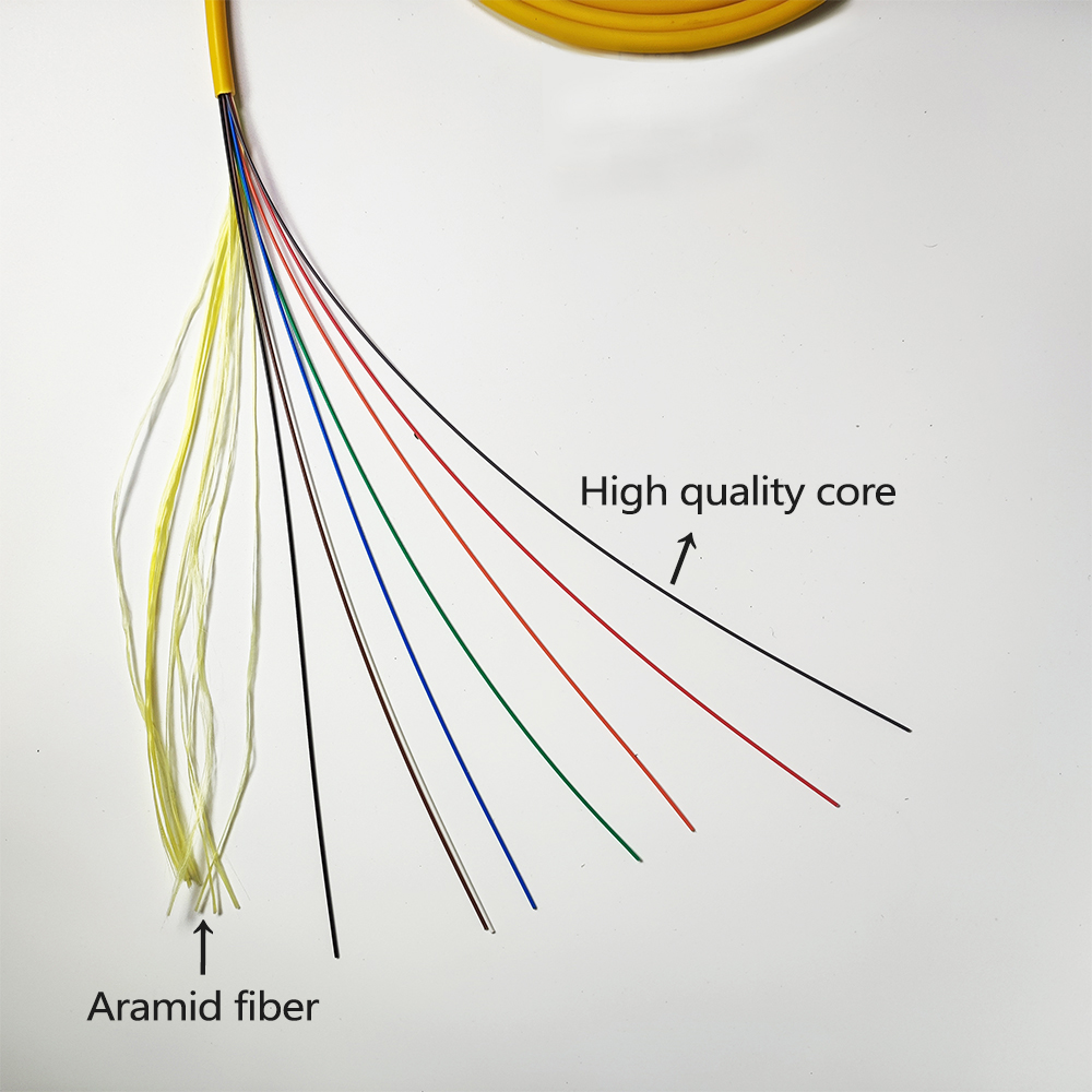 Optical Fiber Cable Indoor FTTH Single Mode 4/6/8 Core 9/125um G652D PVC Fiber Optic Cable