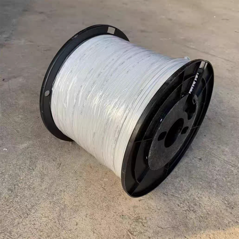 Indoor  Fibra Drop Optic Drop Cable 1000M FTTH  With Steel Wires One Core Two Fiber Lines