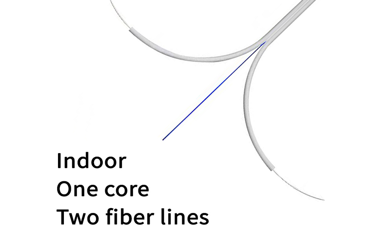 Indoor  Fibra Drop Optic Drop Cable 1000M FTTH  With Steel Wires One Core Two Fiber Lines