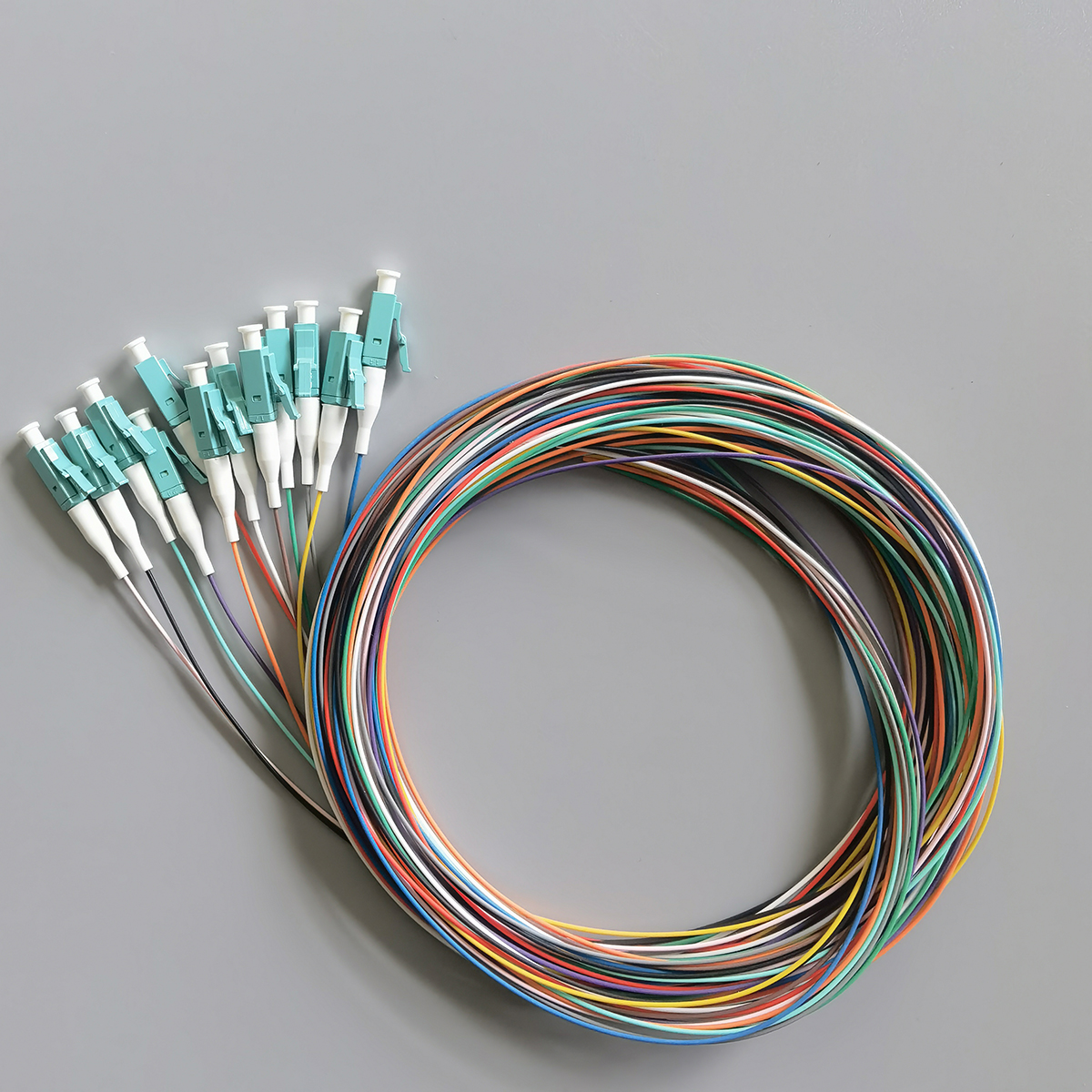  Fiber Optic Cable 2M LC UPC FTTH Pigtail 12Colors OM3 0.9mm Indoor Multimode Easy Install 