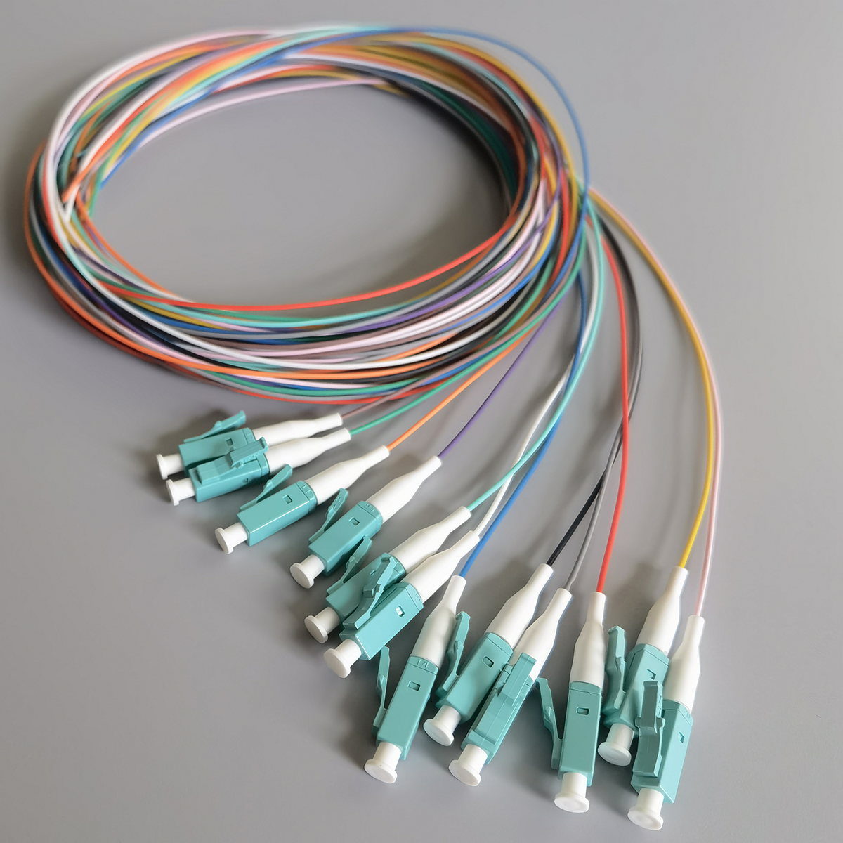 Fiber Optic Cable 2M LC UPC FTTH Pigtail 12Colors OM3 0.9mm Indoor Multimode Easy Install 