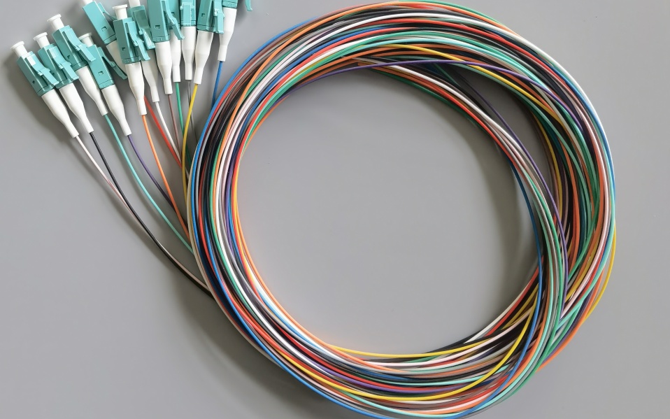  Fiber Optic Cable 2M LC UPC FTTH Pigtail 12Colors OM3 0.9mm Indoor Multimode Easy Install 