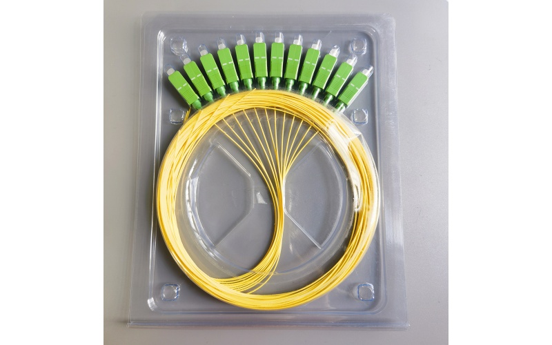 Fiber Optic Pigtail Cable 2M 12Pcs 0.9mm SC/APC Simplex Single Mode Indoor FTTH Pigtail