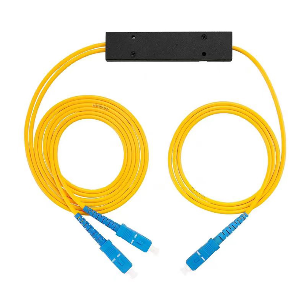 1x2-1310/1550nm Fiber Splitter 3.0mm L1.0M SC/UPC PLC Single mode Fiber Optic Splitter Support